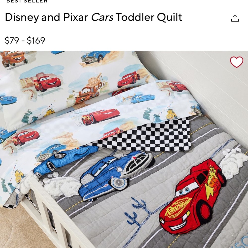 Disney Pixar Cars Twin Quilt from Pottery Barn- 1 Twin available
